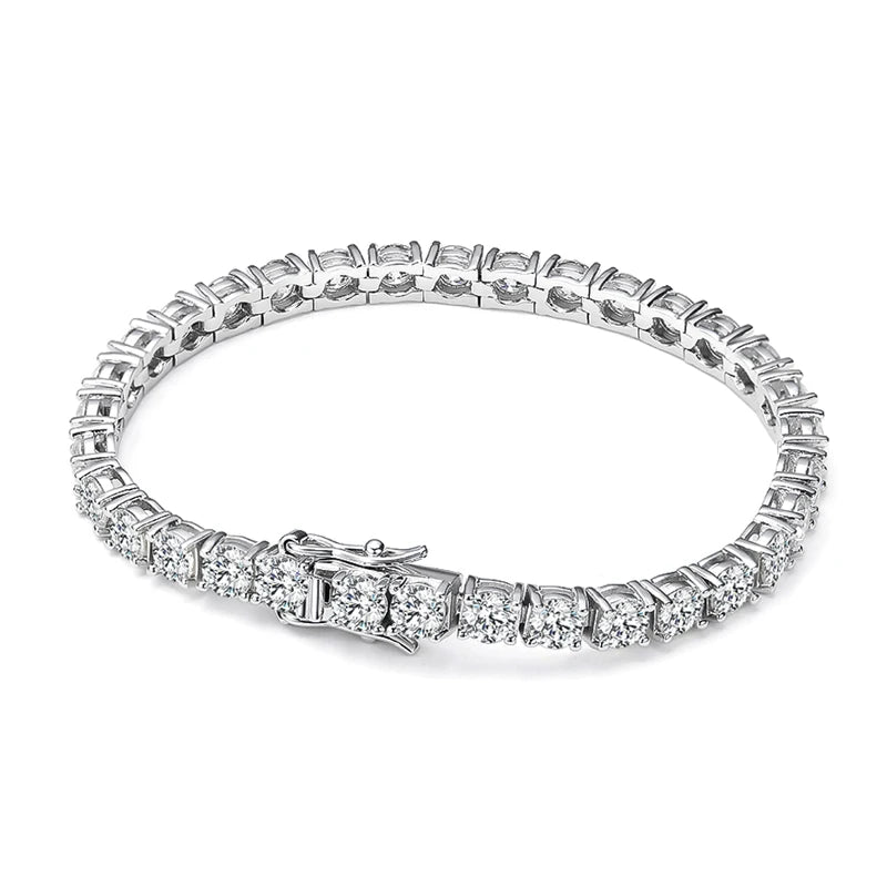 Moissanite Tennis Bracelet 18k White Gold Plated with GRA