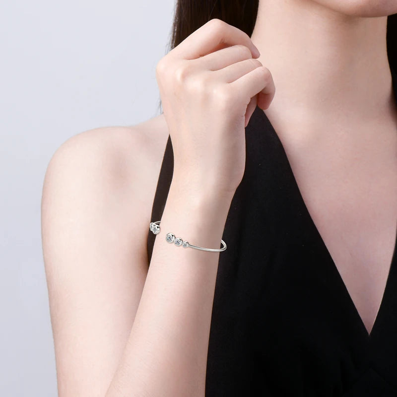 Adjustable Cuff Bracelet 2.4 Carat Moissanite Bracelet