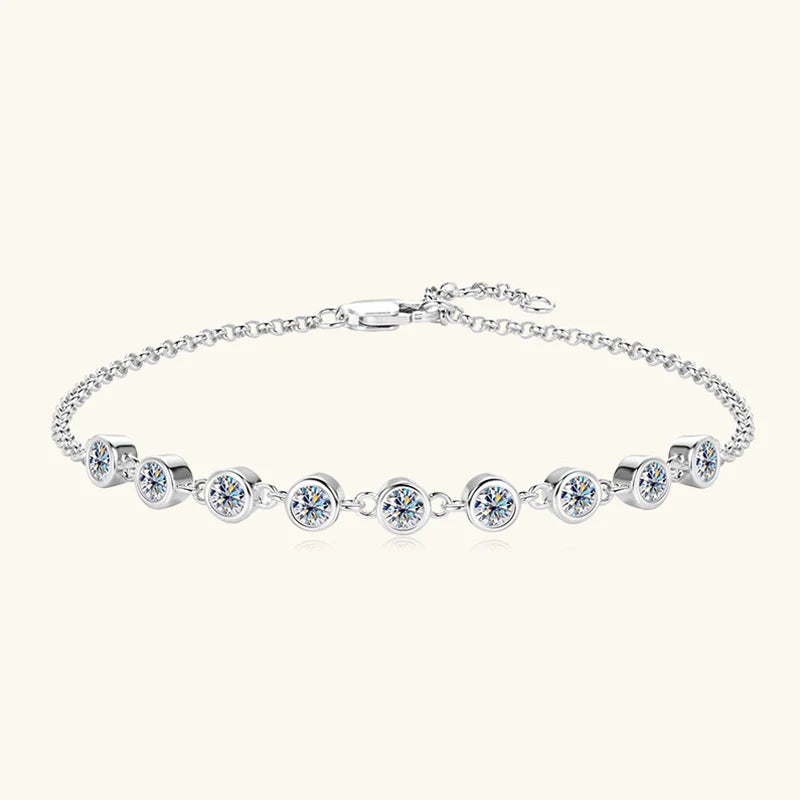 18K Gold Plated Moissanite Charm Bracelet