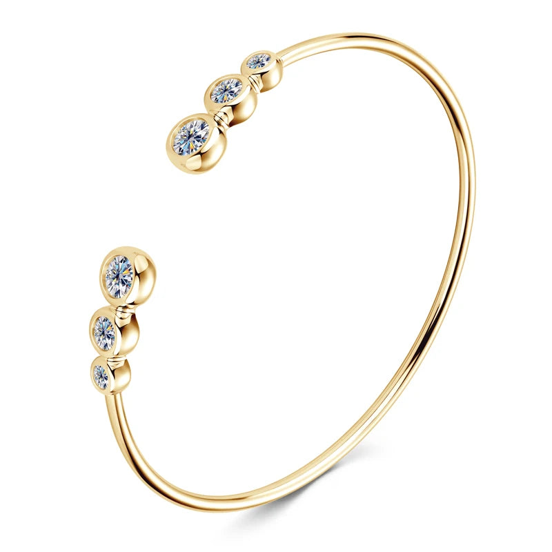 Adjustable Cuff Bracelet 2.4 Carat Moissanite Bracelet