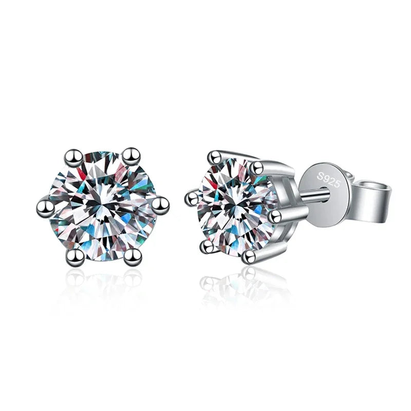 Moissanite Stud Earrings - Daughter, Granddaughter Gift