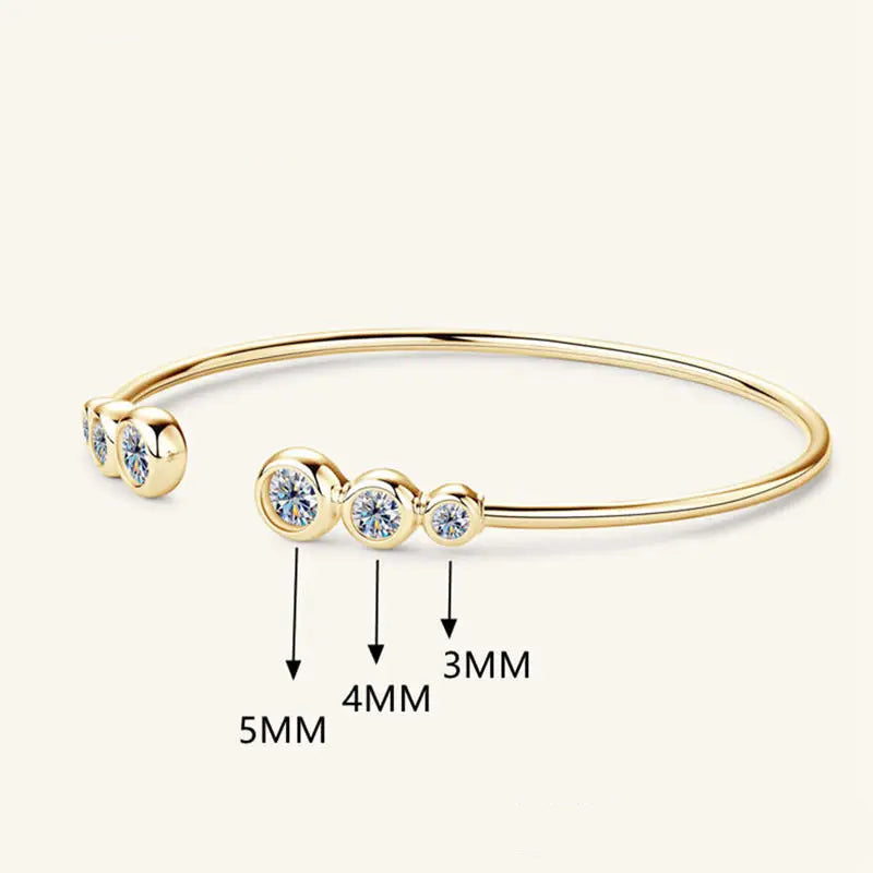 Adjustable Cuff Bracelet 2.4 Carat Moissanite Bracelet