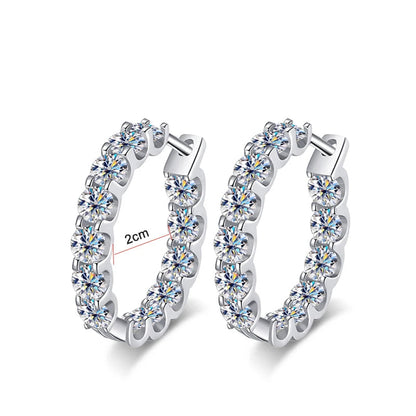 2.6 Carat Moissanite Gold Plated Hoop Earrings Anniversary Gift