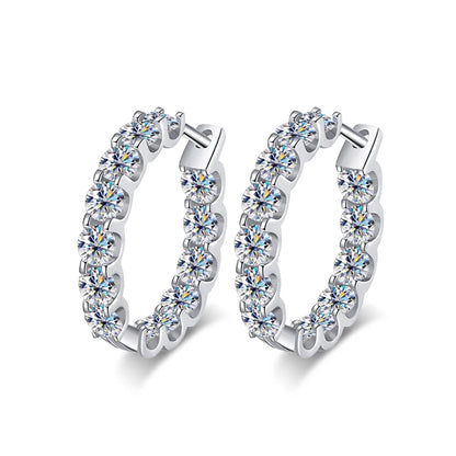 2.6 Carat Moissanite Gold Plated Hoop Earrings Anniversary Gift