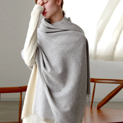 100% Wool Thick Scarf - Christmas Gift For Women & Men