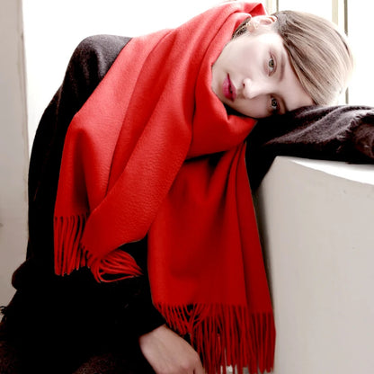 100% Wool Thick Scarf - Christmas Gift For Women & Men