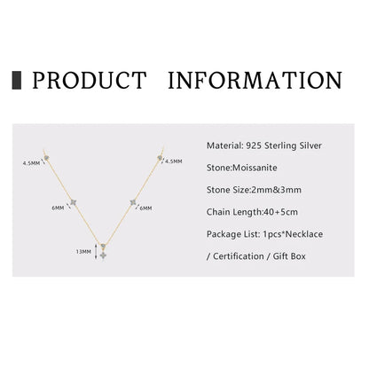 Clover Design Moissanite Necklace - Four-leaf Flower Necklace