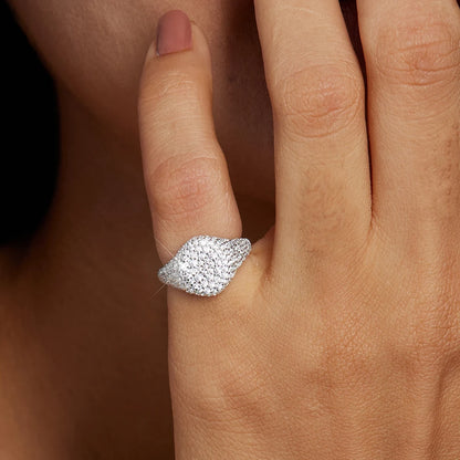 18K Gold Plated Full Moissanite Pinky Ring For Men and Women