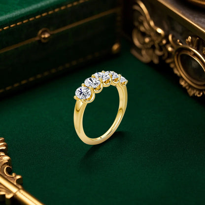 14K Gold 1.5 Carat Moissanite Wedding Band Ring - Anniversary Gift