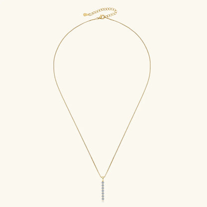 Moissanite 7-stone Bar Necklace - Gift for Her