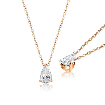18k Gold Plated Pear Cut Moissanite Necklace