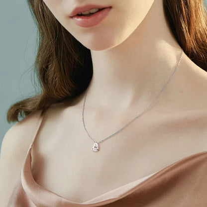 18k Gold Plated Pear Cut Moissanite Necklace