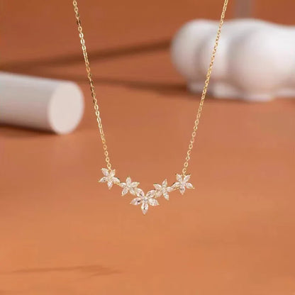 Flowers Design Moissanite Necklace
