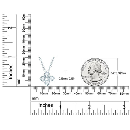 Moissanite Four-leaf Flower Necklace with a Matching Earrings