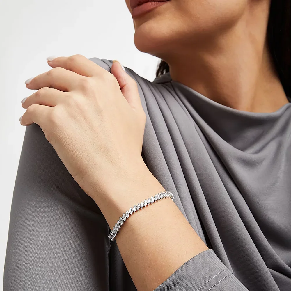 Marquise Cut Moissanite Tennis Bracelet - GRA Certified