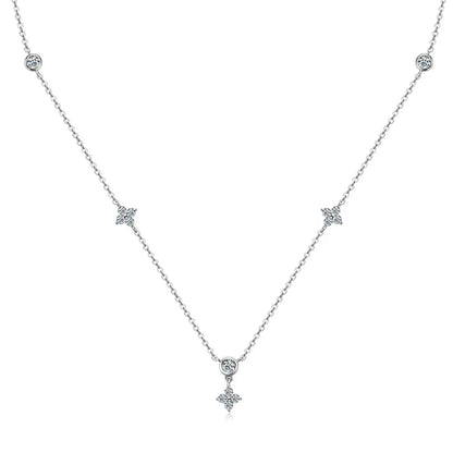 Clover Design Moissanite Necklace - Four-leaf Flower Necklace