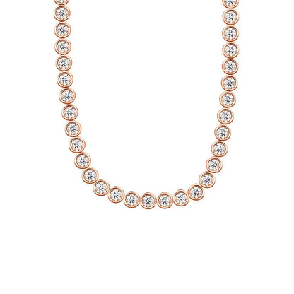 Round Cut Moissanite Tennis Necklace