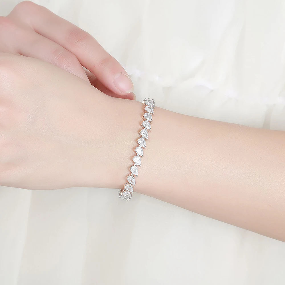 Pear Cut Moissanite Tennis Bracelet –  Anniversary Gift