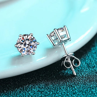 Moissanite Stud Earrings - Daughter, Granddaughter Gift