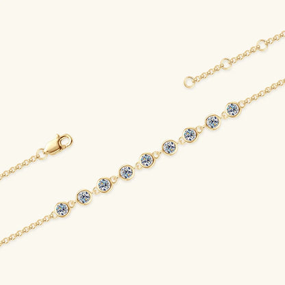 18K Gold Plated Moissanite Charm Bracelet