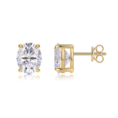 Oval Cut Moissanite Stud Earrings - Christmas Gift