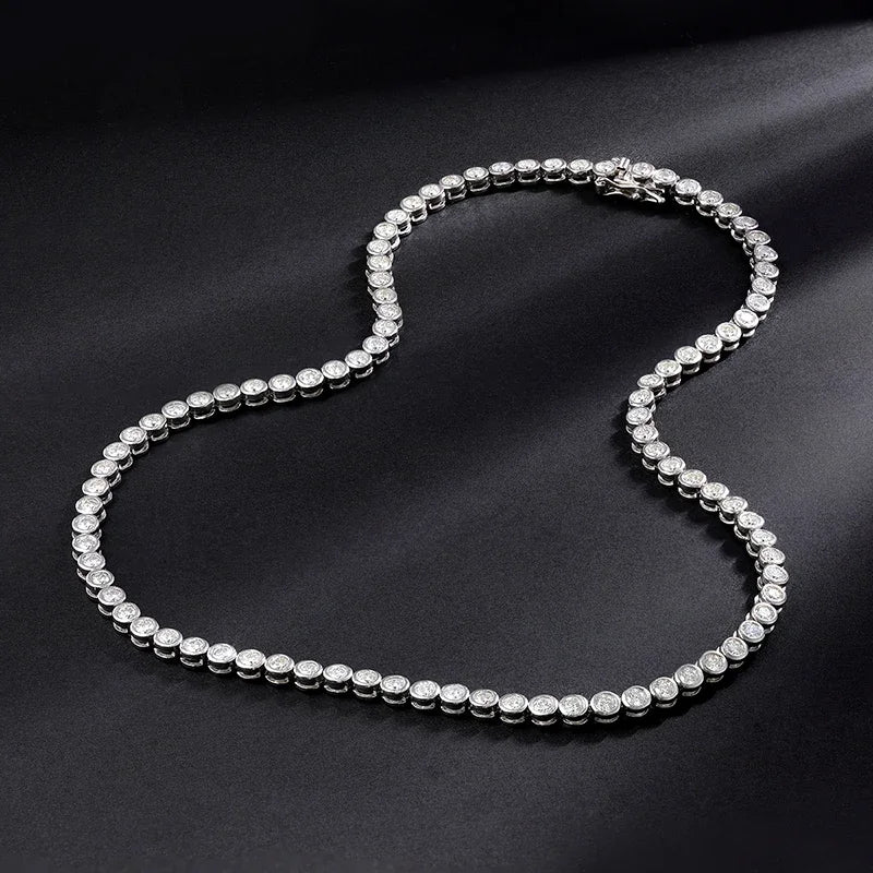 Round Cut Moissanite Tennis Necklace