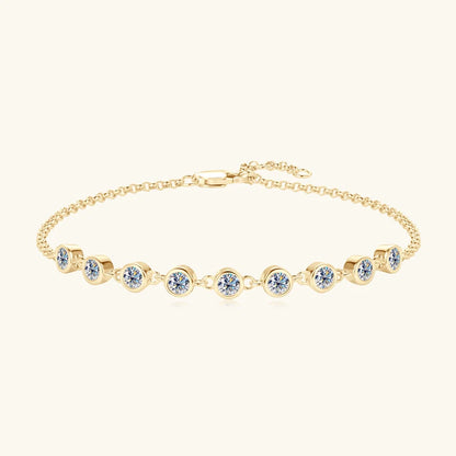 18K Gold Plated Moissanite Charm Bracelet