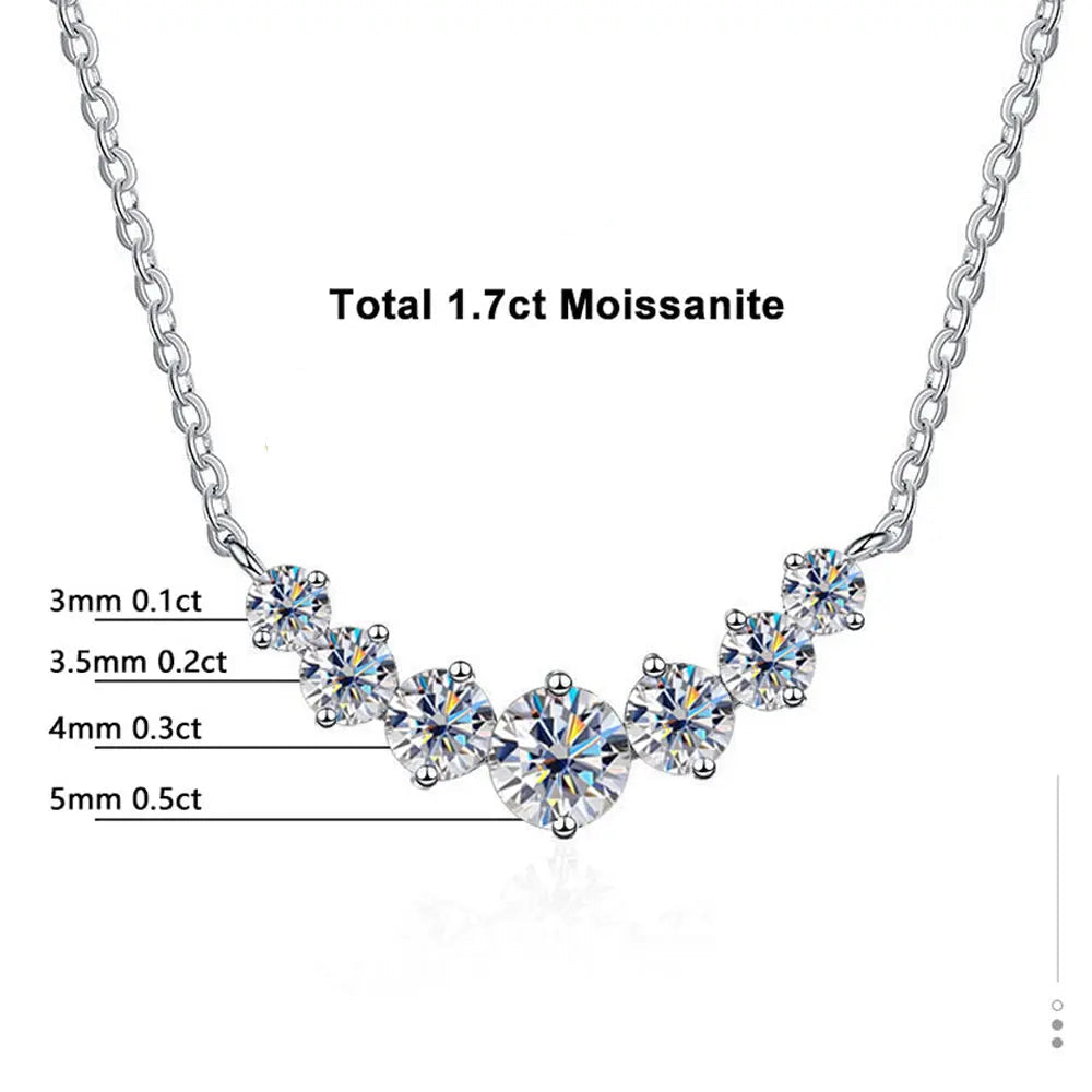 5 Carat Moissanite 18k White Gold Plated Necklace