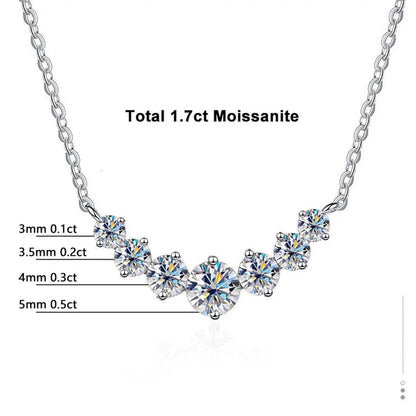 5 Carat Moissanite 18k White Gold Plated Necklace