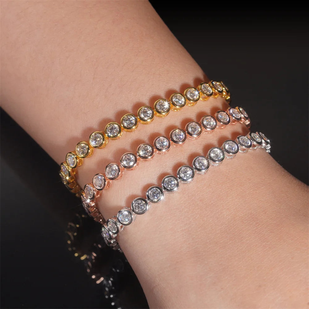 Round Cut Moissanite Tennis Bracelet