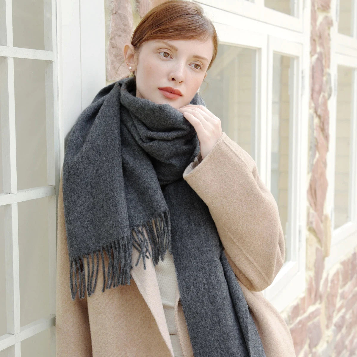 100% Wool Thick Scarf - Christmas Gift For Women & Men