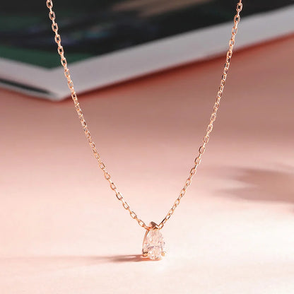 18k Gold Plated Pear Cut Moissanite Necklace