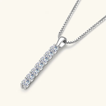 Moissanite 7-stone Bar Necklace - Gift for Her