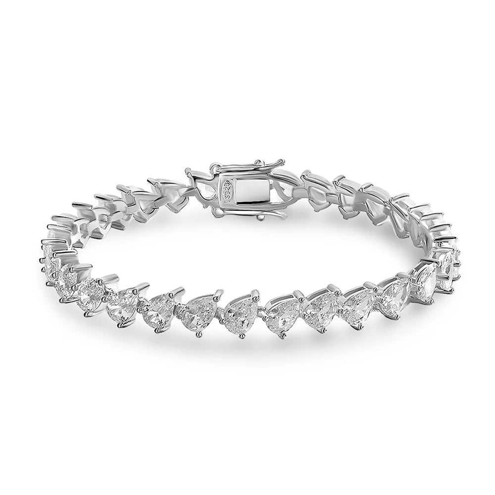 Pear Cut Moissanite Tennis Bracelet –  Anniversary Gift