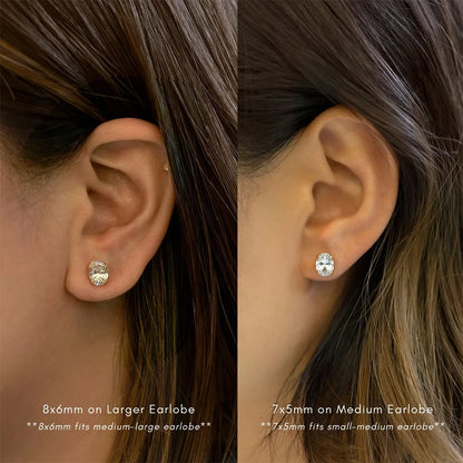 Oval Cut Moissanite Stud Earrings - Christmas Gift