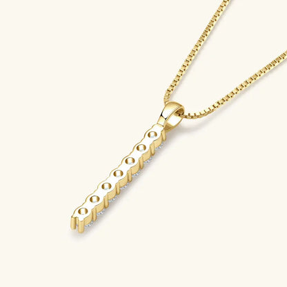 Moissanite 7-stone Bar Necklace - Gift for Her