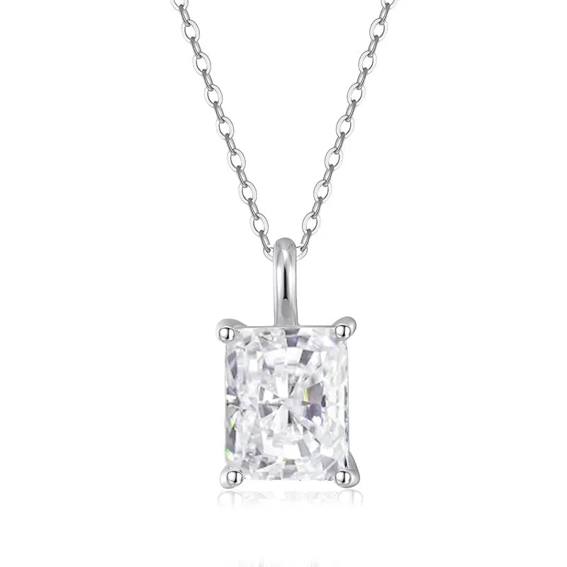 Radiant Cut Moissanite Gold Plated Necklace