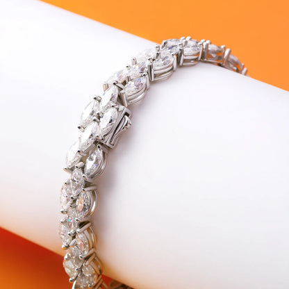Fleur de Luxe Marquise Cut Moissanite Tennis Bracelet – GRA Certified