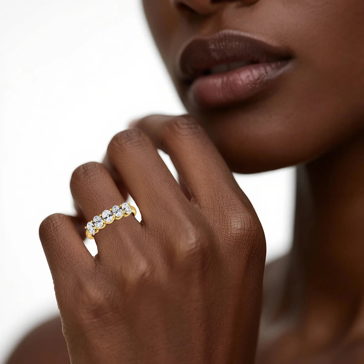 14K Gold 1.5 Carat Moissanite Wedding Band Ring - Anniversary Gift