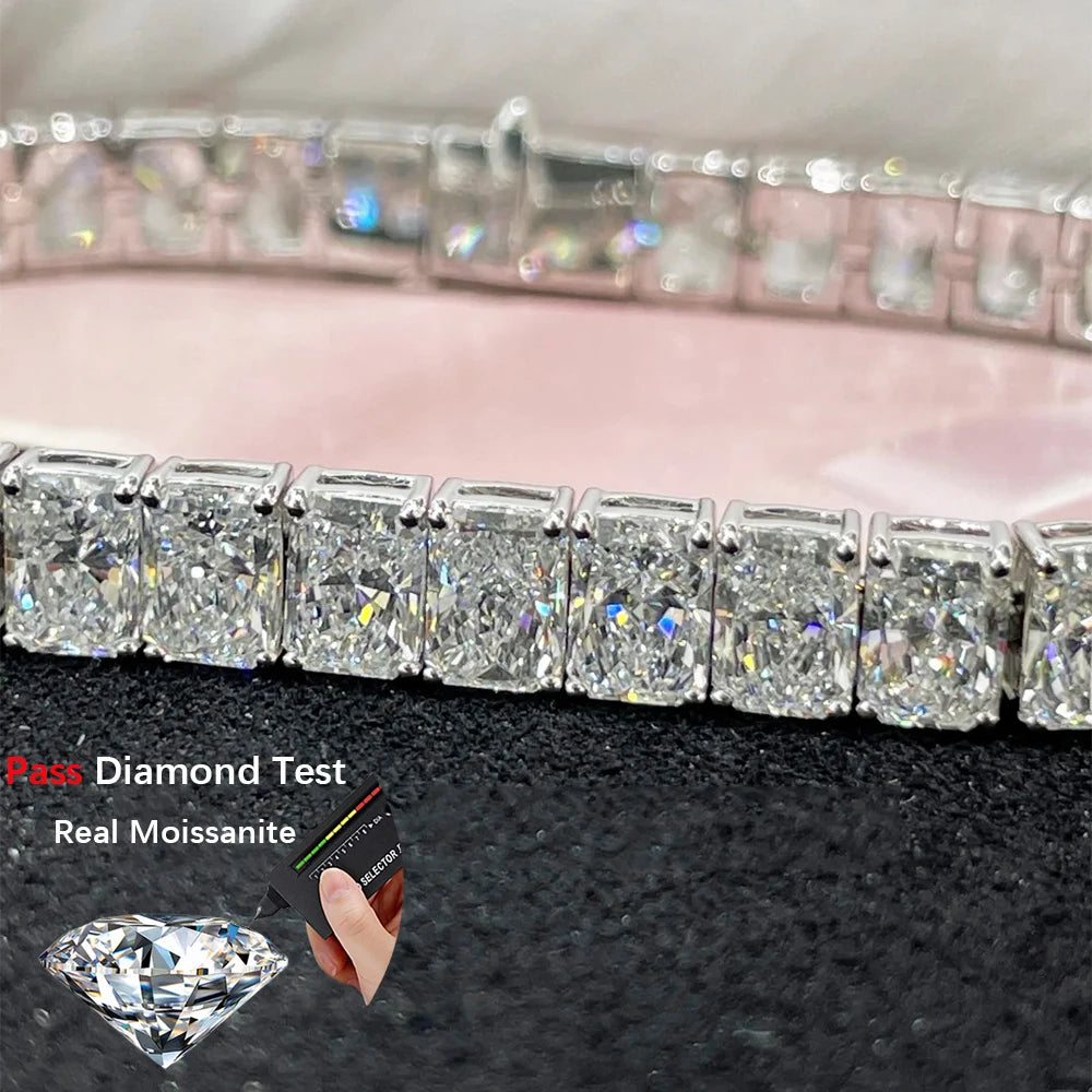 Radiant Cut Moissanite Tennis Bracelet - Anniversary Gift