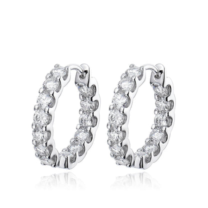 2.6 Carat Moissanite Gold Plated Hoop Earrings Anniversary Gift