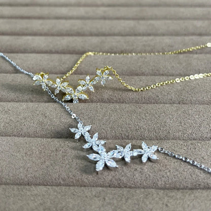 Flowers Design Moissanite Necklace