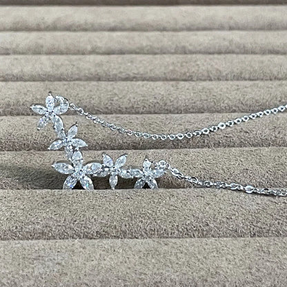 Flowers Design Moissanite Necklace