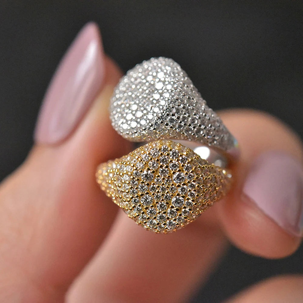 18K Gold Plated Full Moissanite Pinky Ring For Men and Women