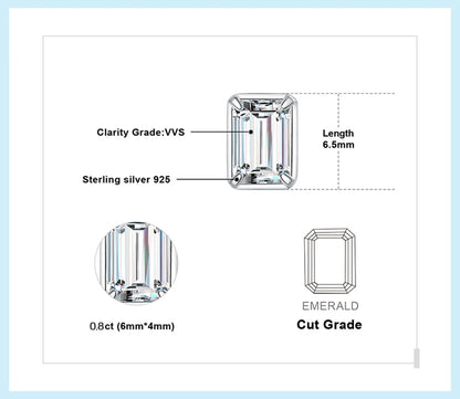 Emerald Cut 1.6 Carat Moissanite Stud Earrings – Luxury Gift for Her