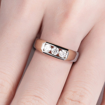 0.6ct Moissanite Men's 18K Gold Plated Ring