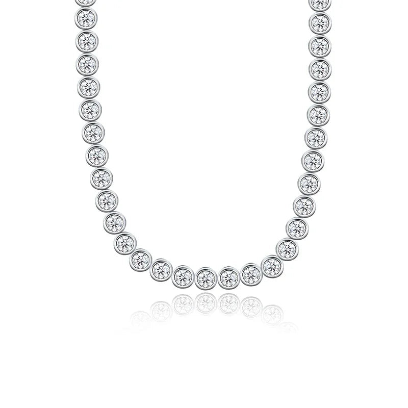 Round Cut Moissanite Tennis Necklace