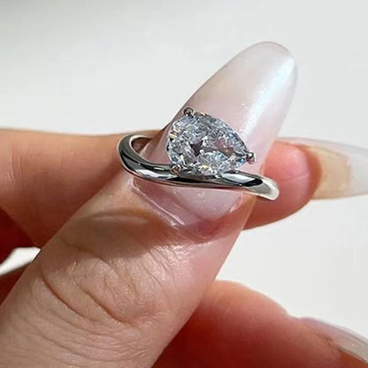 18K Gold Plated 1.5/3CT East-West Pear Cut Moissanite Ring Pinky Ring