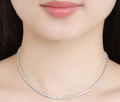 Round Cut Moissanite Tennis Necklace