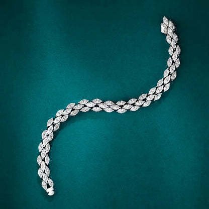 Fleur de Luxe Marquise Cut Moissanite Tennis Bracelet – GRA Certified